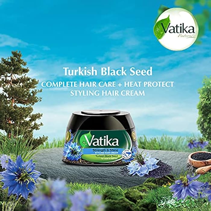 Vatika Naturals Turkish Blackseed Styling Hair Cream (65mL) | Promotes Strength and Shiny Hair | Heat Protect | Helps Weak and Dull Hair - Image 2
